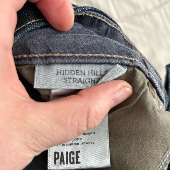 Paige Premium Denim Hidden Hills Straight Jeans Dark Wash Size 26 - Picture 3 of 5